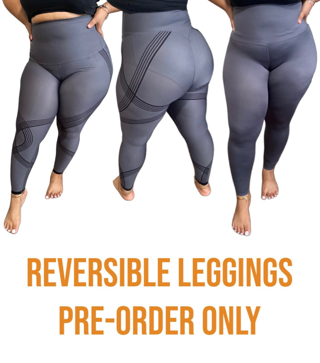 High Waist Tummy Control Reversible Leggings